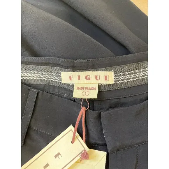 NWT Figue Hadley Embellished Beaded Pleated Drapey Straight Leg Trousers Size 2 - Picture 8 of 15